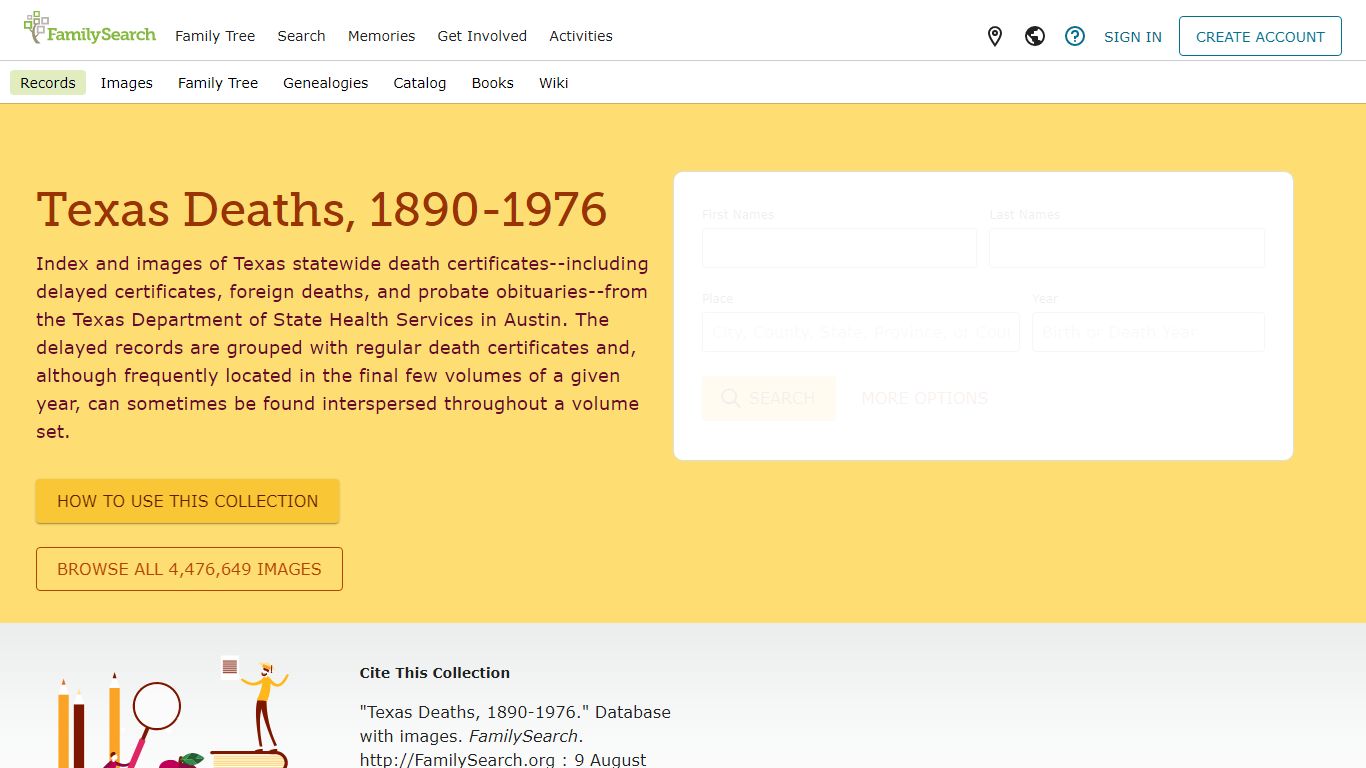 Texas Deaths, 1890-1976 • FamilySearch